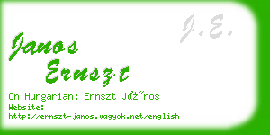 janos ernszt business card